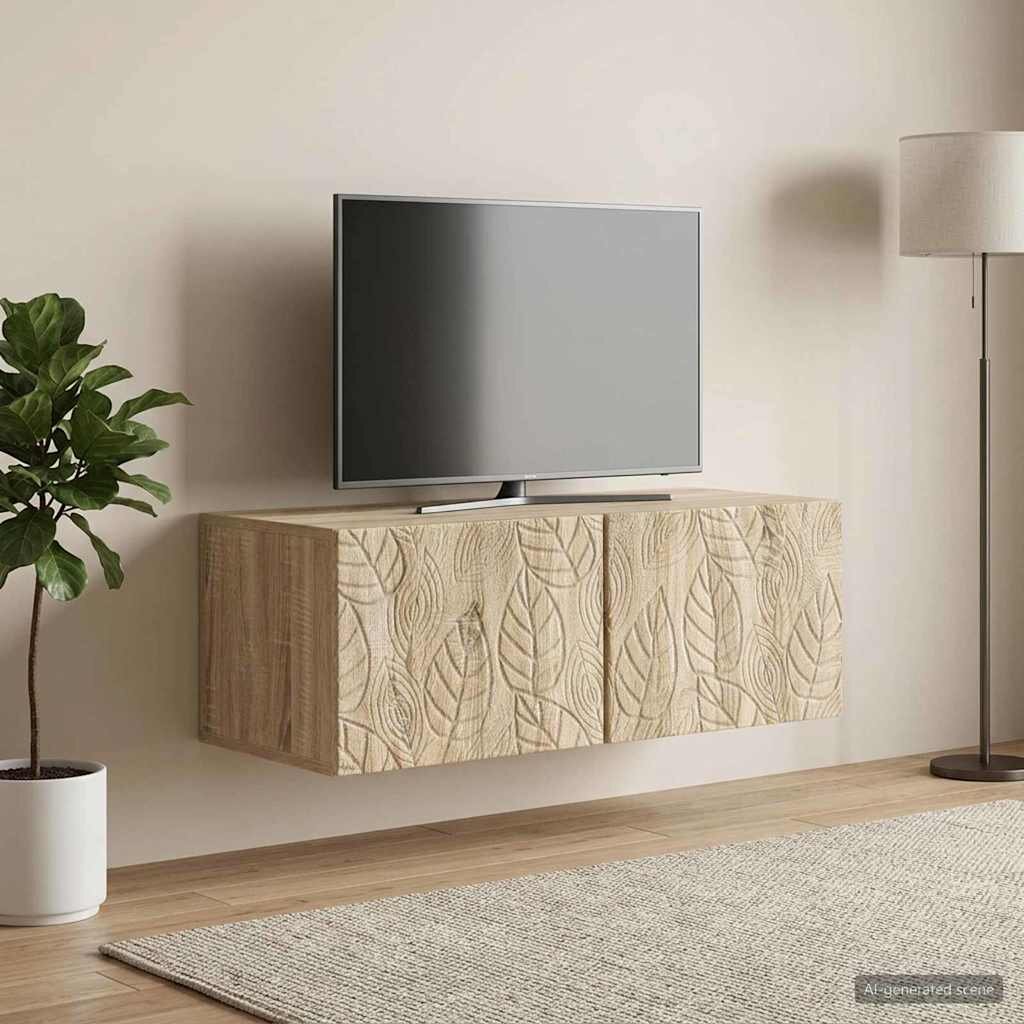 vidaXL Стенно монтиран ТВ шкаф 595 x 31 см Дъб сонома