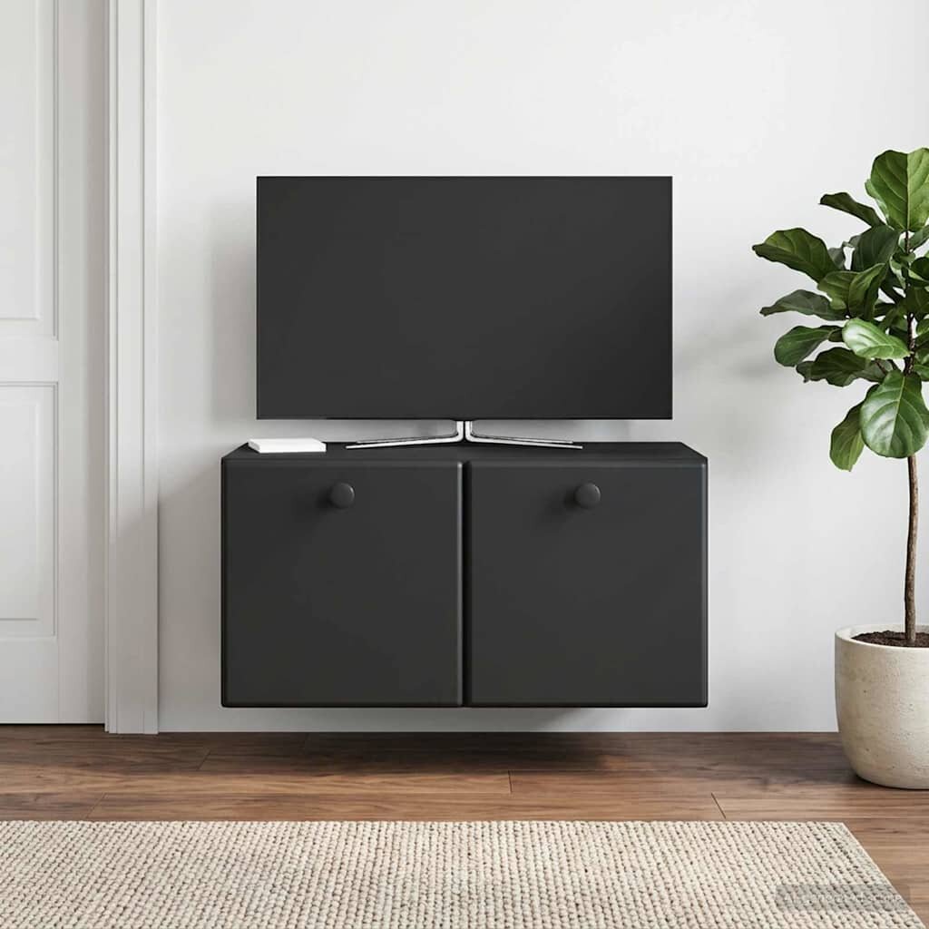 vidaXL Стенно монтиран ТВ шкаф 595 x 31 x 30 см Черно