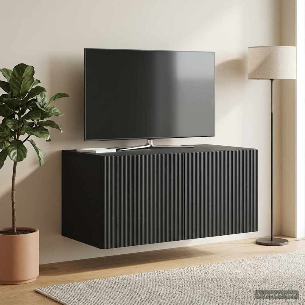 vidaXL Стенно монтиран ТВ шкаф 595 x 41 x 30 см Черно