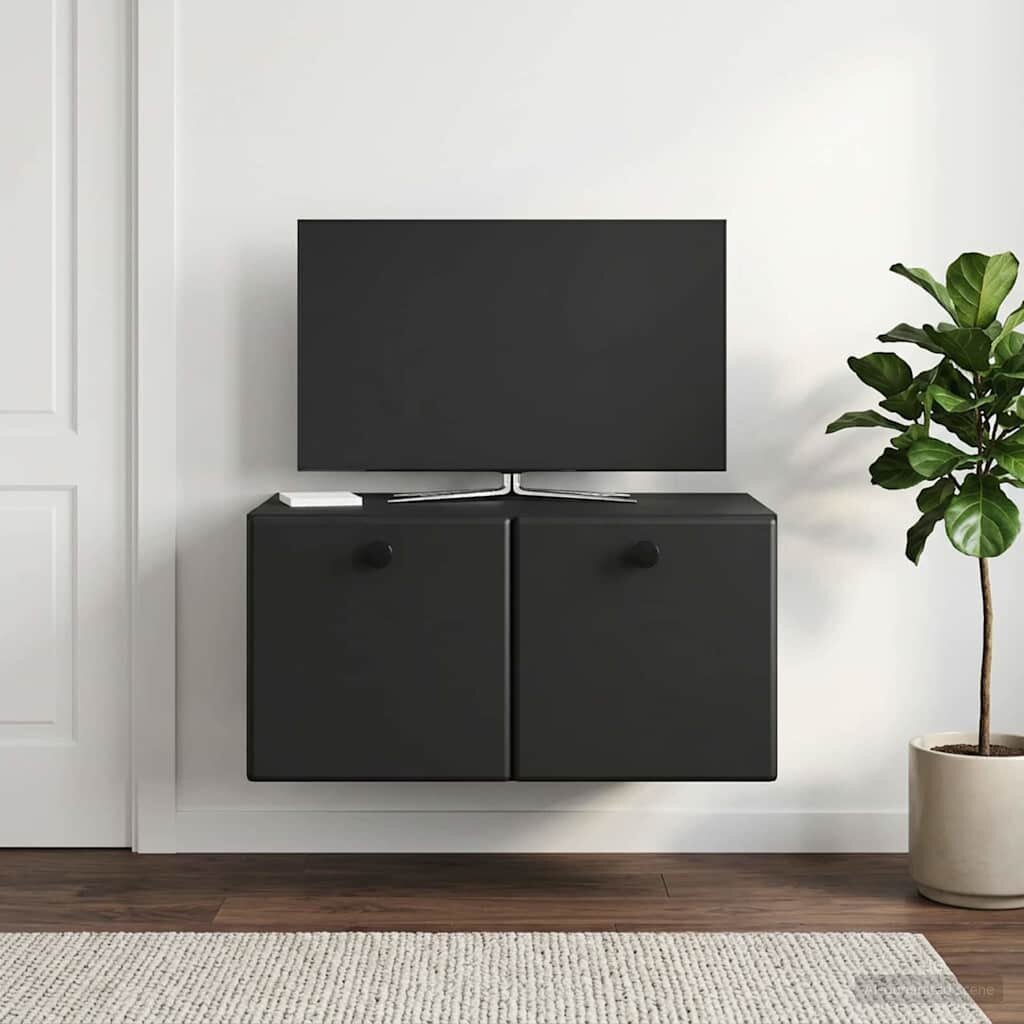 vidaXL Стенно монтиран ТВ шкаф 595 x 41 x 30 см Черно