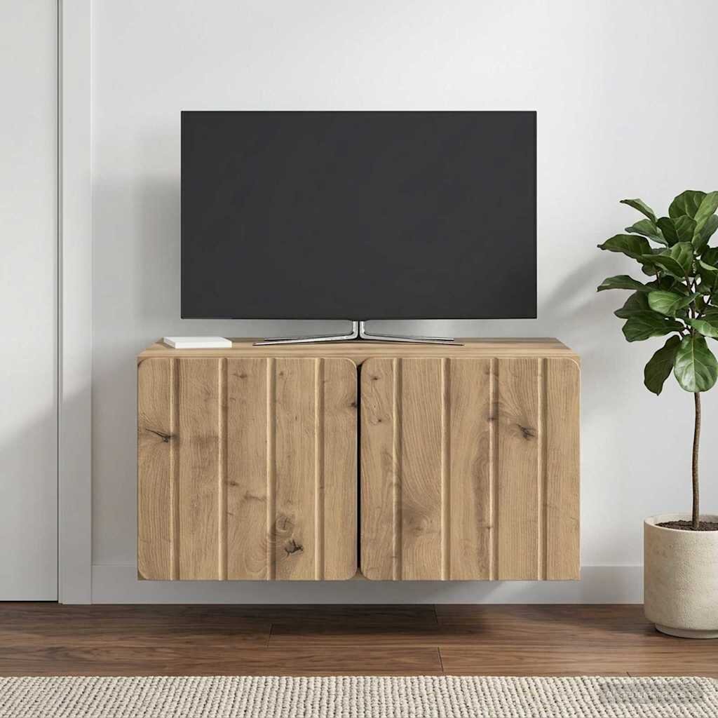vidaXL Стенно монтиран ТВ шкаф 595 x 41 x 30 см Дъб артизан