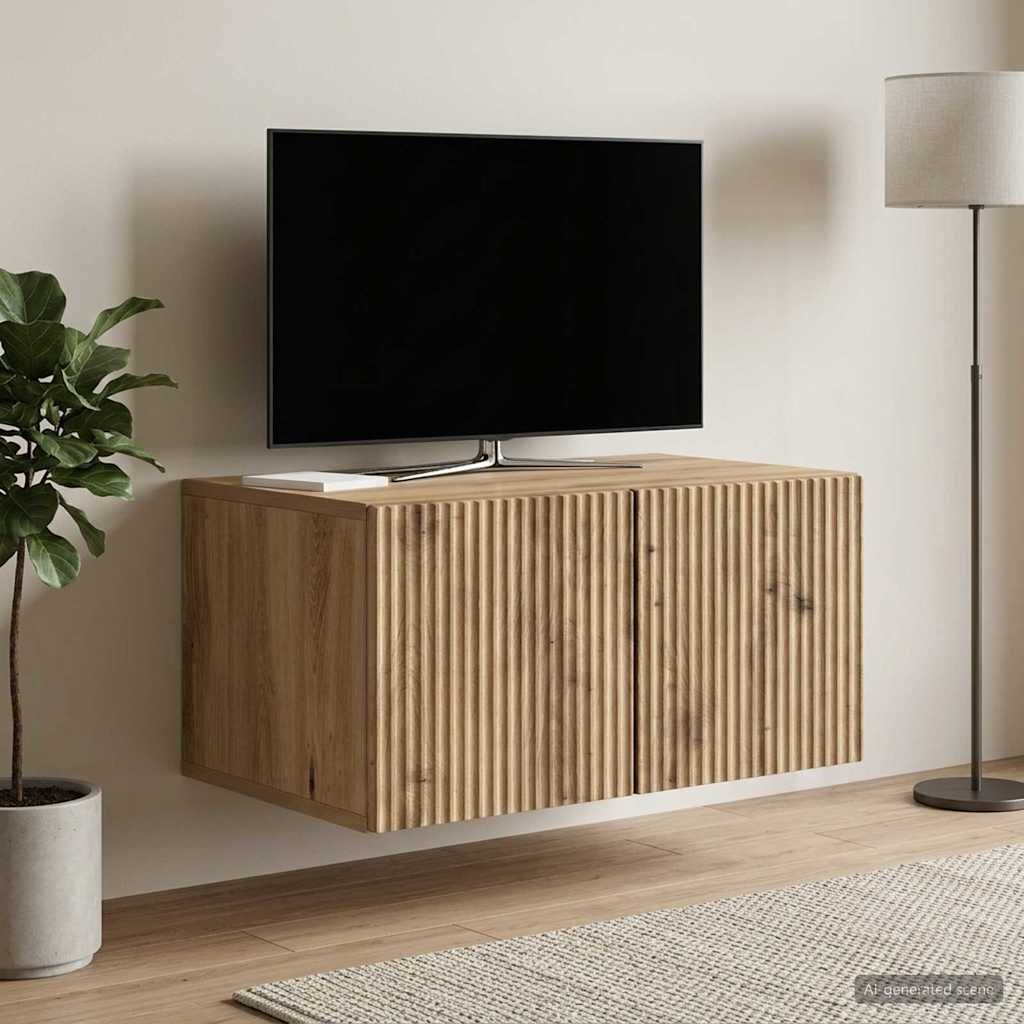 vidaXL Стенно монтиран ТВ шкаф 595 x 41 x 30 см Дъб артизан