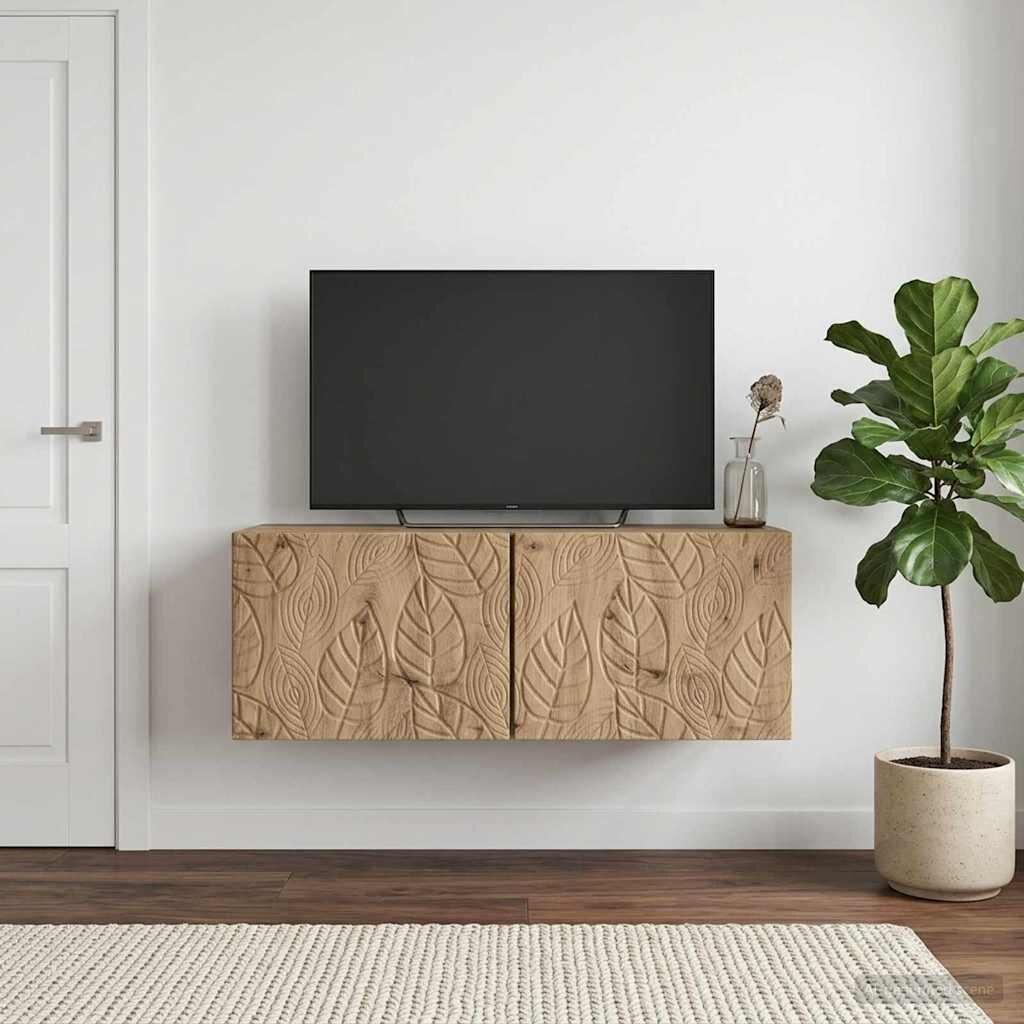 vidaXL Стенно монтиран ТВ шкаф 595 x 41 x 30 см Дъб артизан