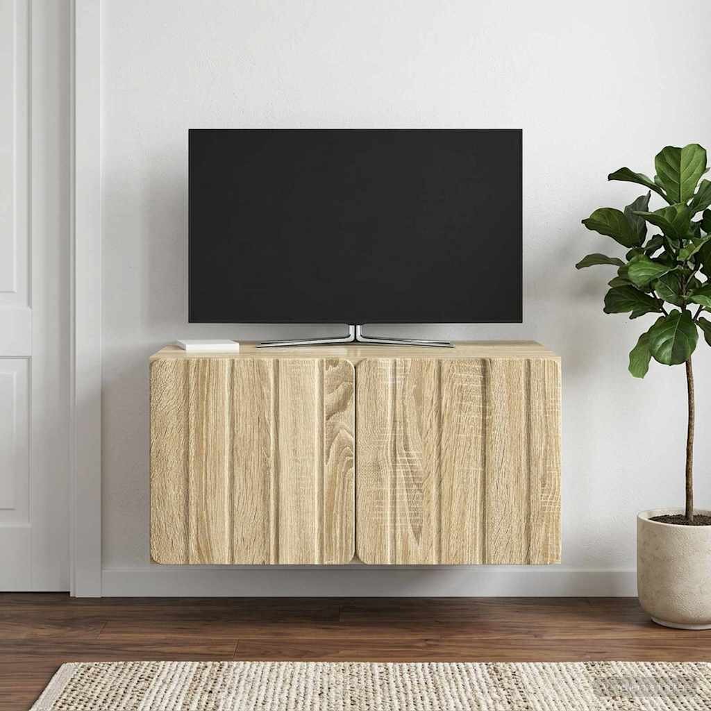 vidaXL Стенно монтиран ТВ шкаф 595 x 41 x 30 см Дъб сонома