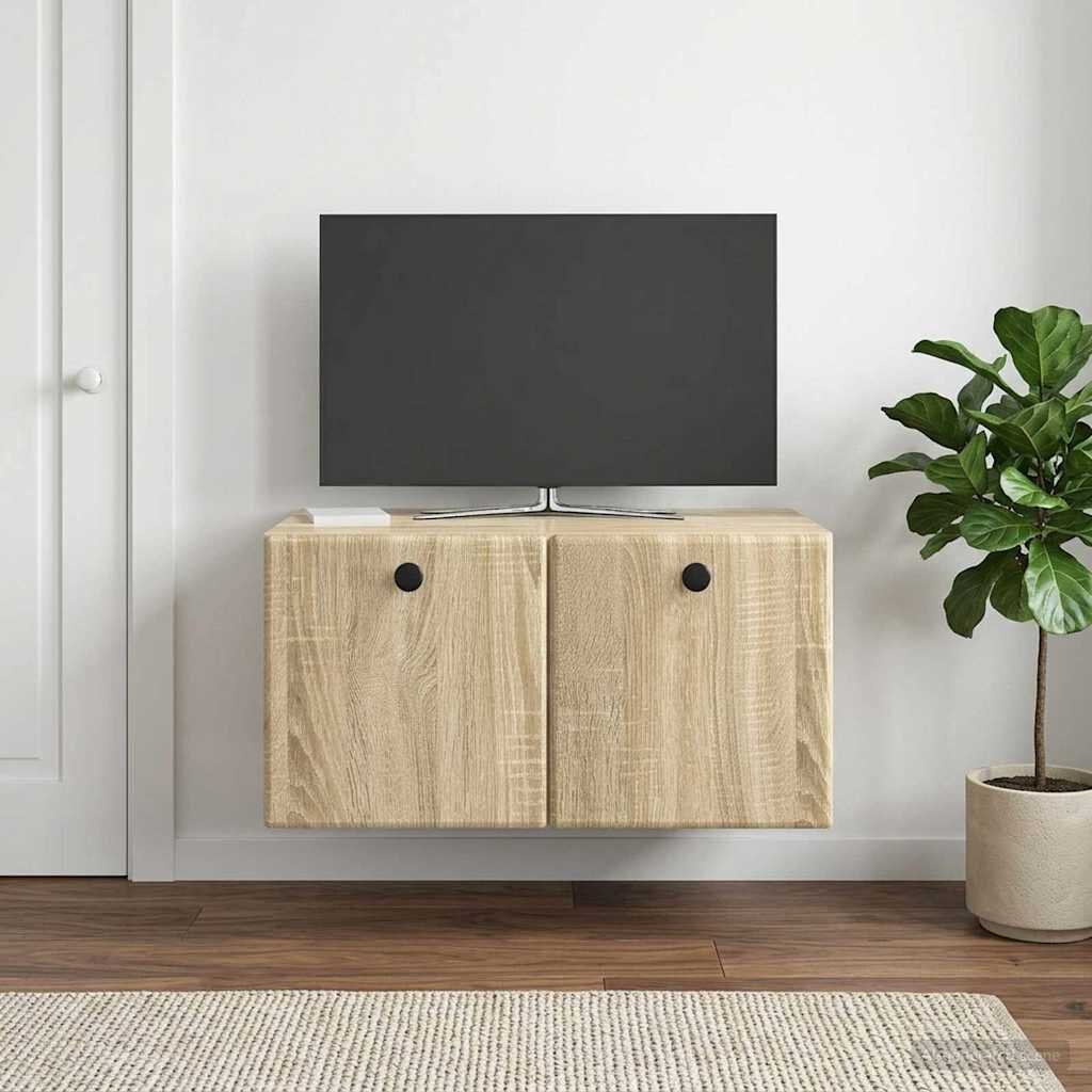 vidaXL Стенно монтиран ТВ шкаф 595 x 41 x 30 см Дъб сонома