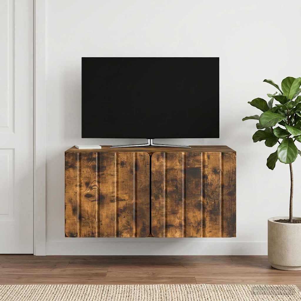 vidaXL Стенно монтиран ТВ шкаф 595 x 41 x 30 см Опушен дъб