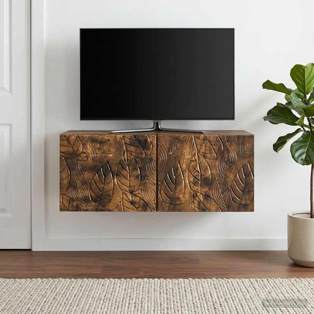 vidaXL Стенно монтиран ТВ шкаф 595 x 41 x 30 см Опушен дъб