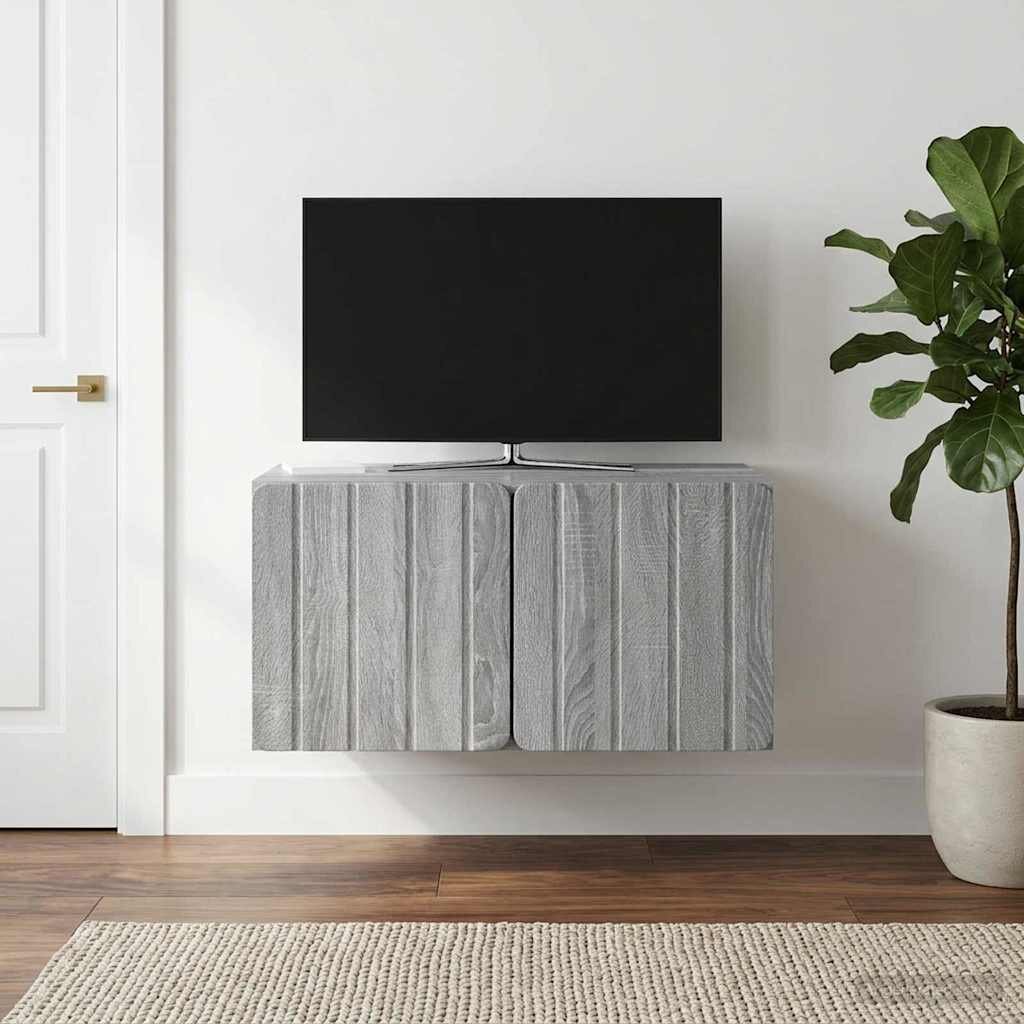 vidaXL Стенно монтиран ТВ шкаф 595 x 41 x 30 см Сив Сонома