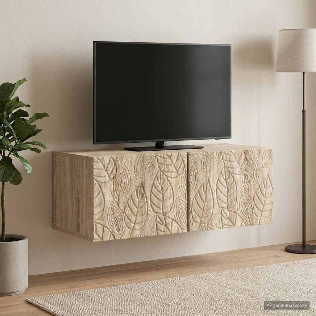 vidaXL Стенно монтиран ТВ шкаф 785 x 31 см Дъб сонома