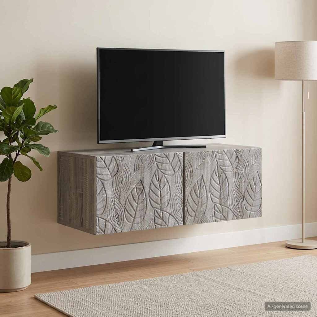 vidaXL Стенно монтиран ТВ шкаф 785 x 31 см Сив Сонома