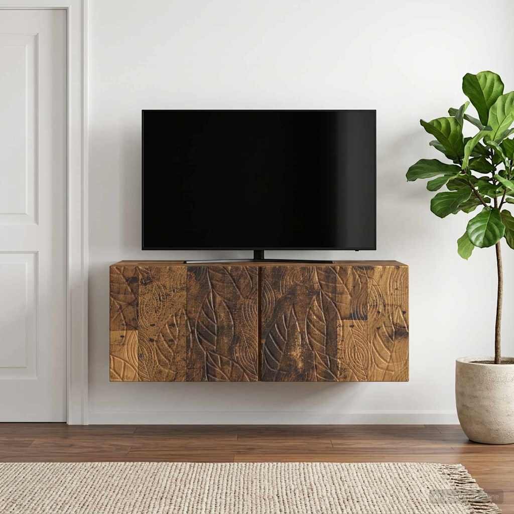 vidaXL Стенно монтиран ТВ шкаф 785 x 31 см Старо дърво