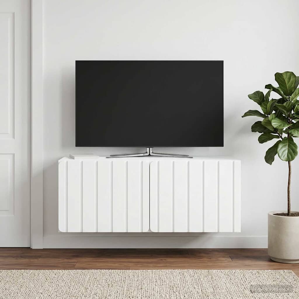 vidaXL Стенно монтиран ТВ шкаф 785 x 31 x 30 см Бяло