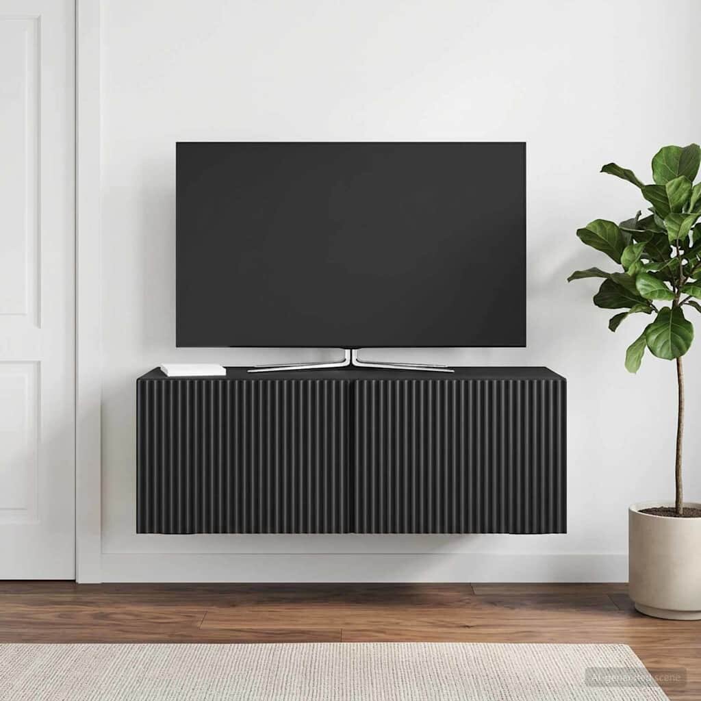 vidaXL Стенно монтиран ТВ шкаф 785 x 31 x 30 см Черно