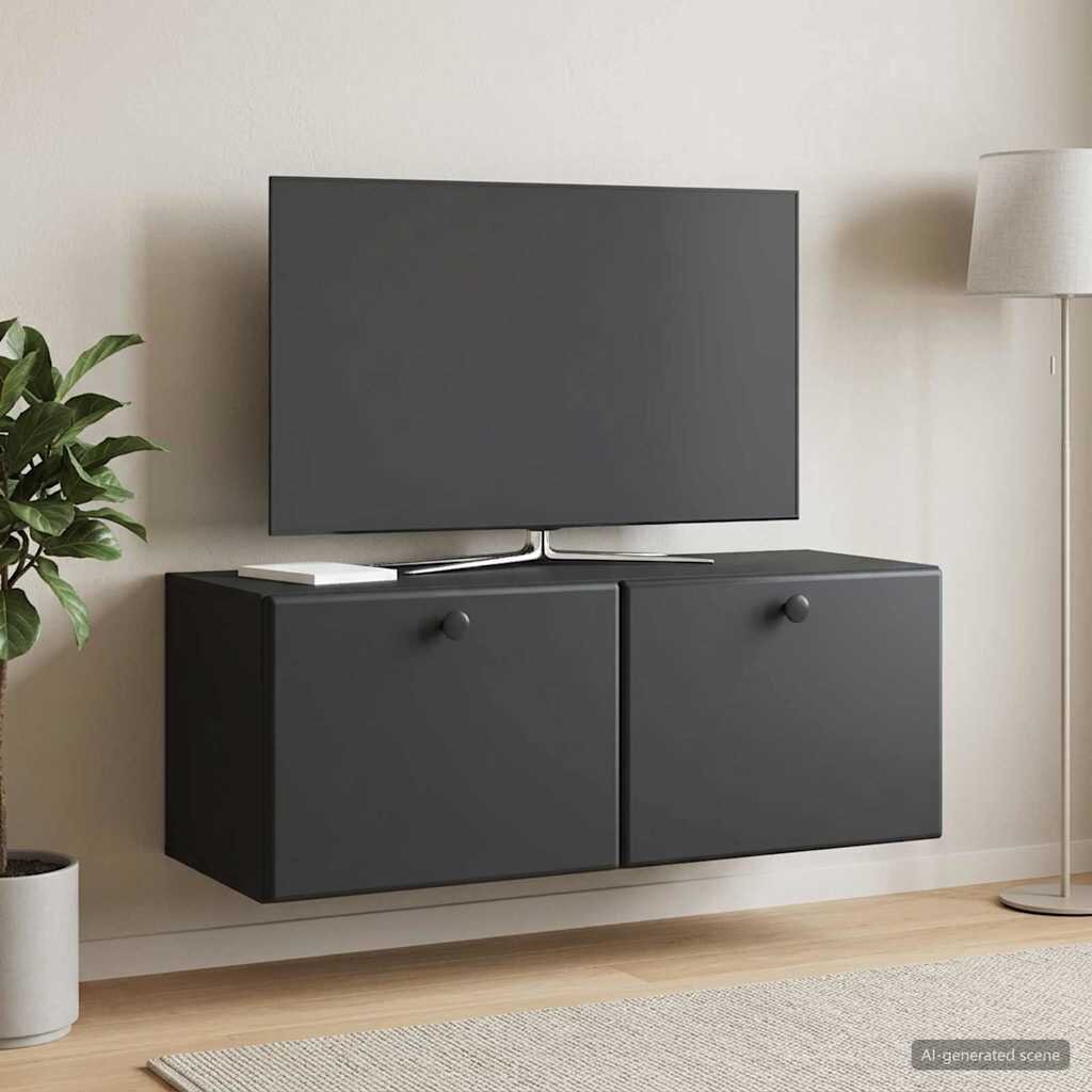 vidaXL Стенно монтиран ТВ шкаф 785 x 31 x 30 см Черно