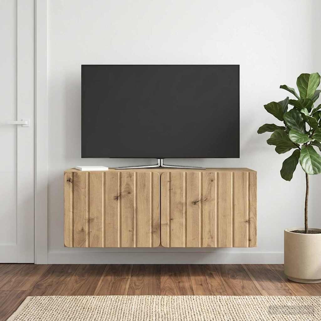 vidaXL Стенно монтиран ТВ шкаф 785 x 31 x 30 см Дъб артизан