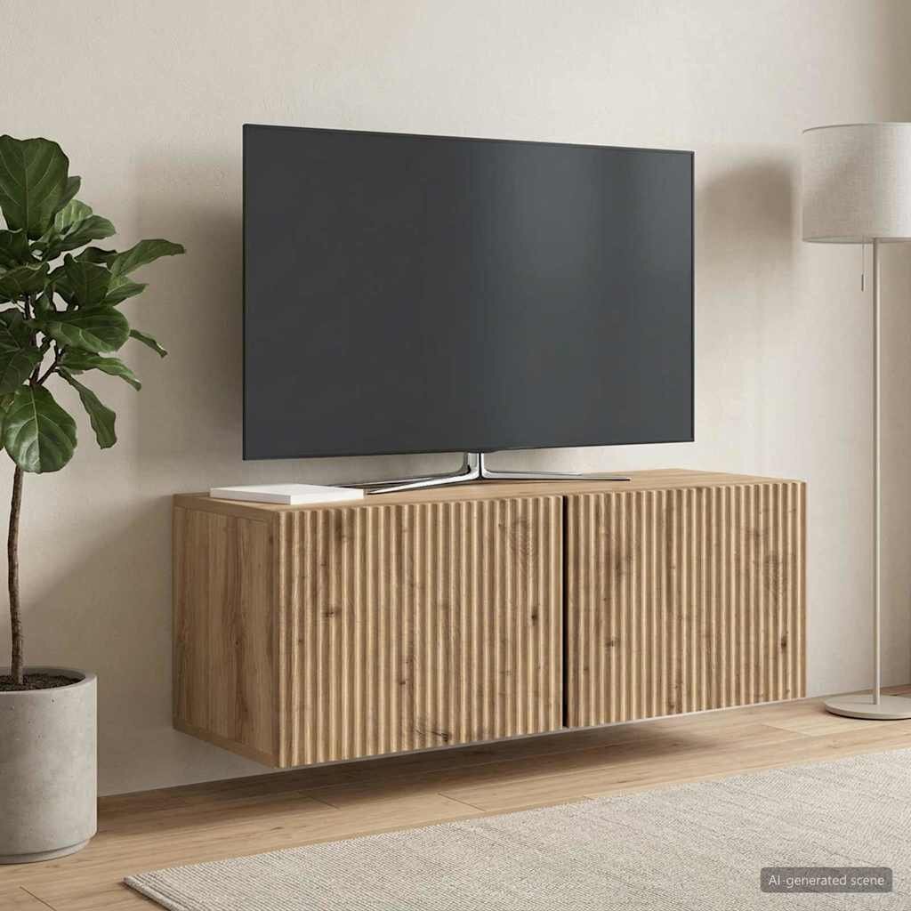vidaXL Стенно монтиран ТВ шкаф 785 x 31 x 30 см Дъб артизан