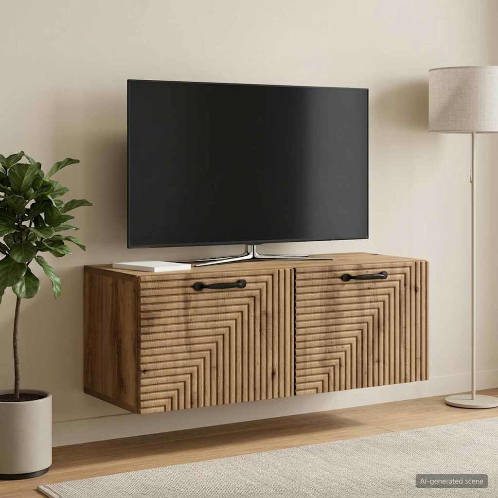 vidaXL Стенно монтиран ТВ шкаф 785 x 31 x 30 см Дъб артизан