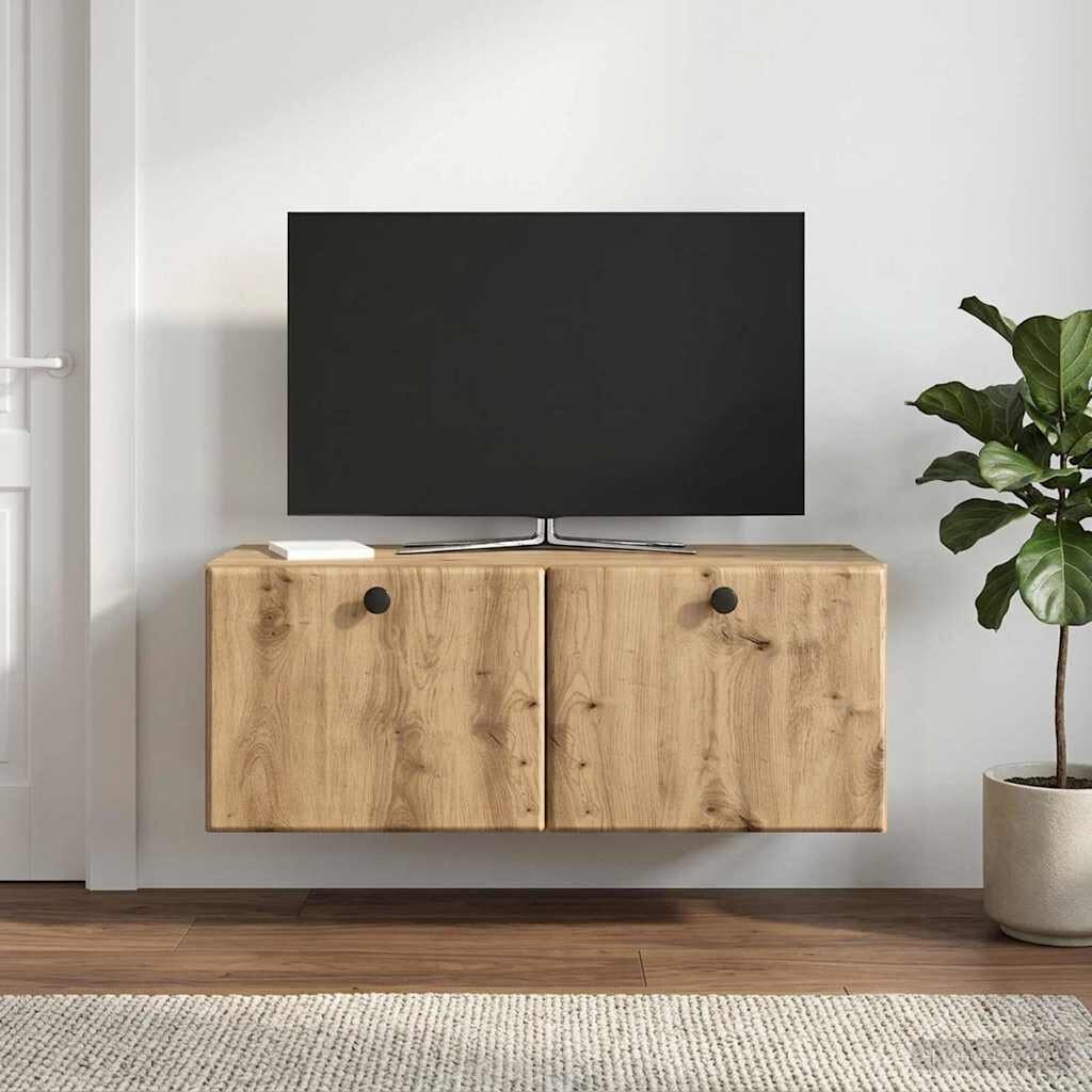 vidaXL Стенно монтиран ТВ шкаф 785 x 31 x 30 см Дъб артизан