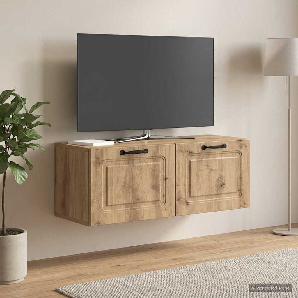 vidaXL Стенно монтиран ТВ шкаф 785 x 31 x 30 см Дъб артизан
