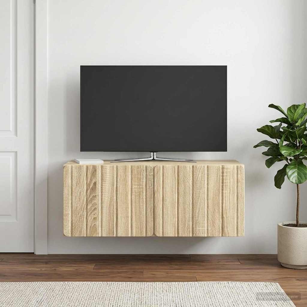 vidaXL Стенно монтиран ТВ шкаф 785 x 31 x 30 см Дъб сонома