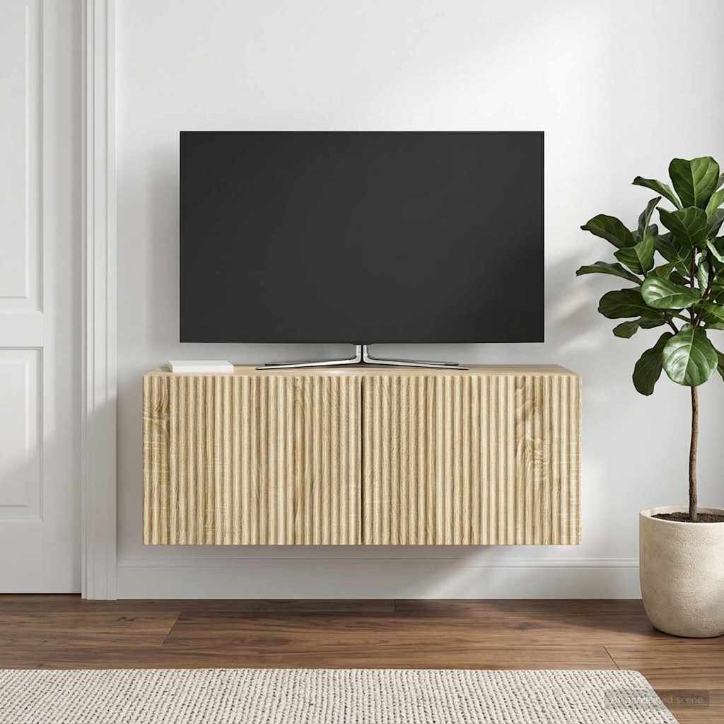 vidaXL Стенно монтиран ТВ шкаф 785 x 31 x 30 см Дъб сонома