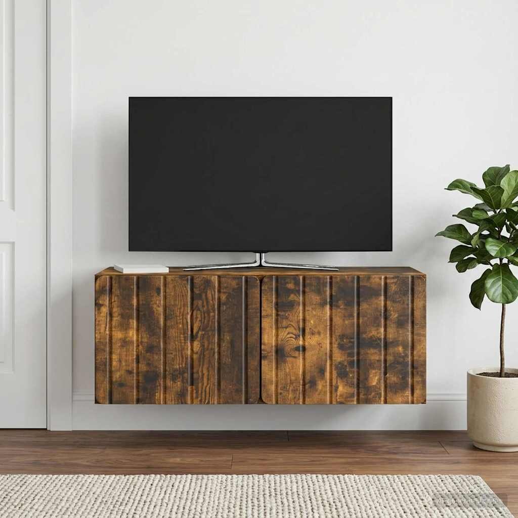 vidaXL Стенно монтиран ТВ шкаф 785 x 31 x 30 см Опушен дъб