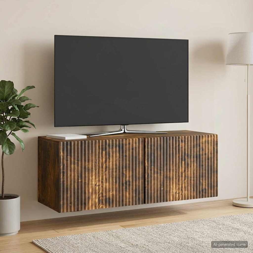 vidaXL Стенно монтиран ТВ шкаф 785 x 31 x 30 см Опушен дъб