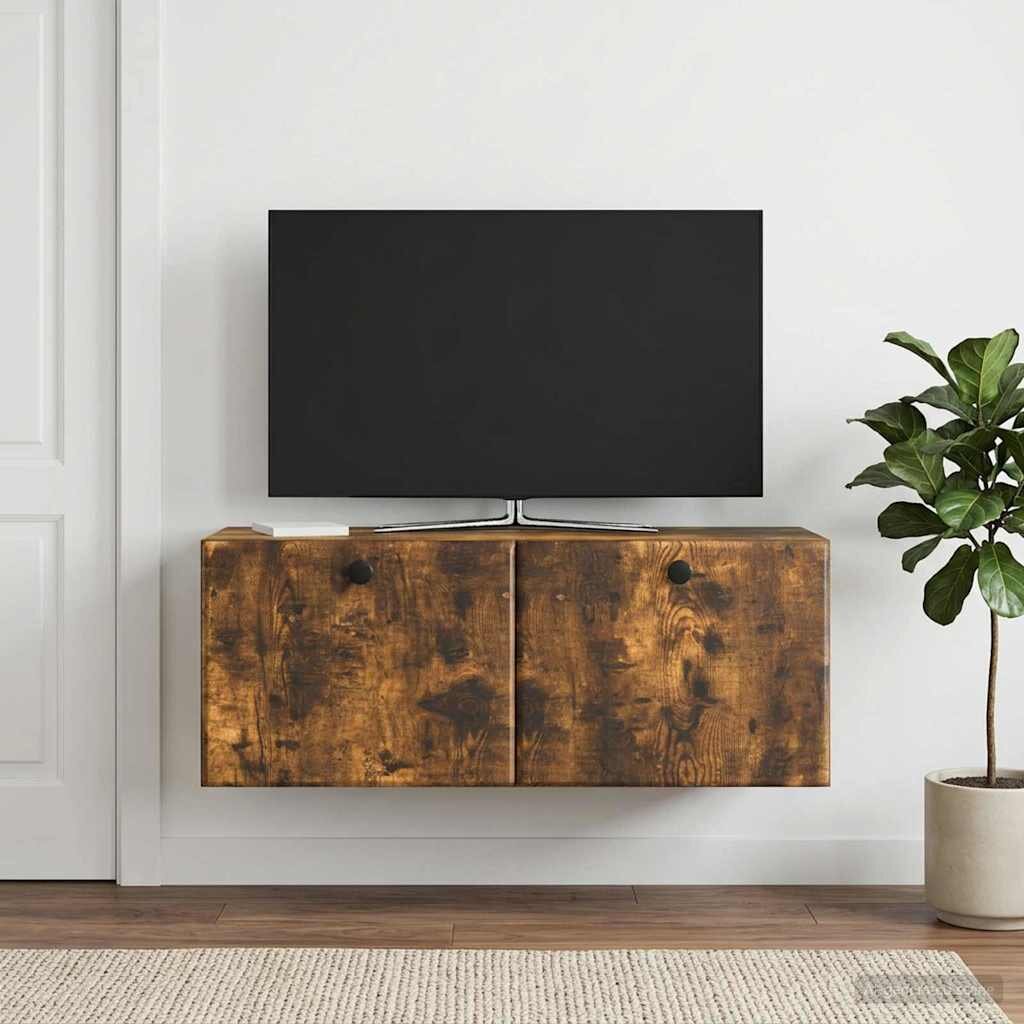 vidaXL Стенно монтиран ТВ шкаф 785 x 31 x 30 см Опушен дъб