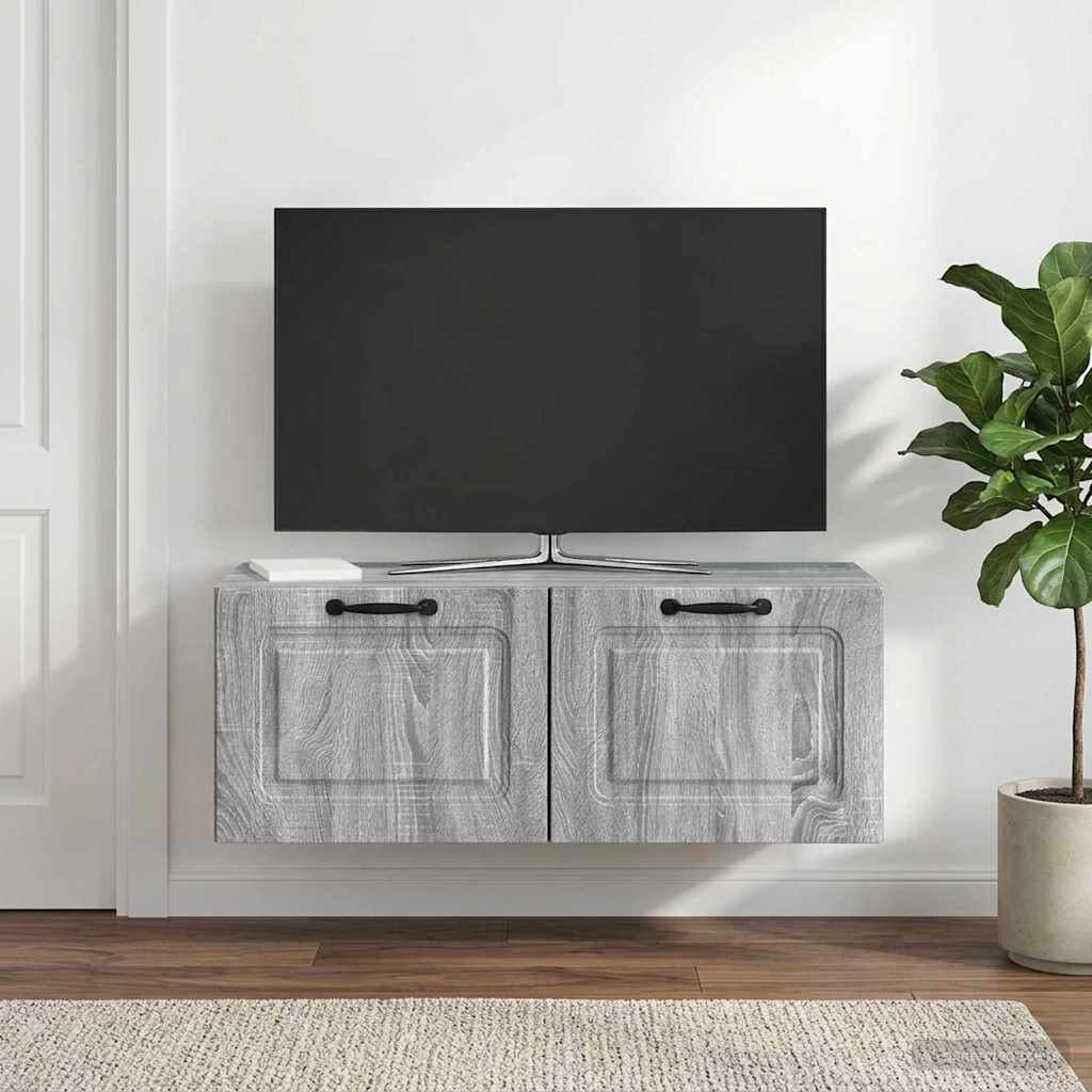 vidaXL Стенно монтиран ТВ шкаф 785 x 31 x 30 см Сива сонома