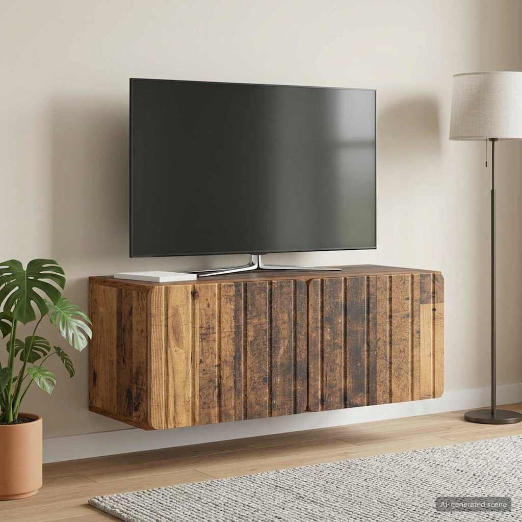 vidaXL Стенно монтиран ТВ шкаф 785 x 31 x 30 см Старо дърво