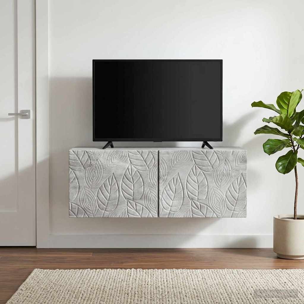 vidaXL Стенно монтиран ТВ шкаф 785 x 41 x 30 см Бетонно сиво