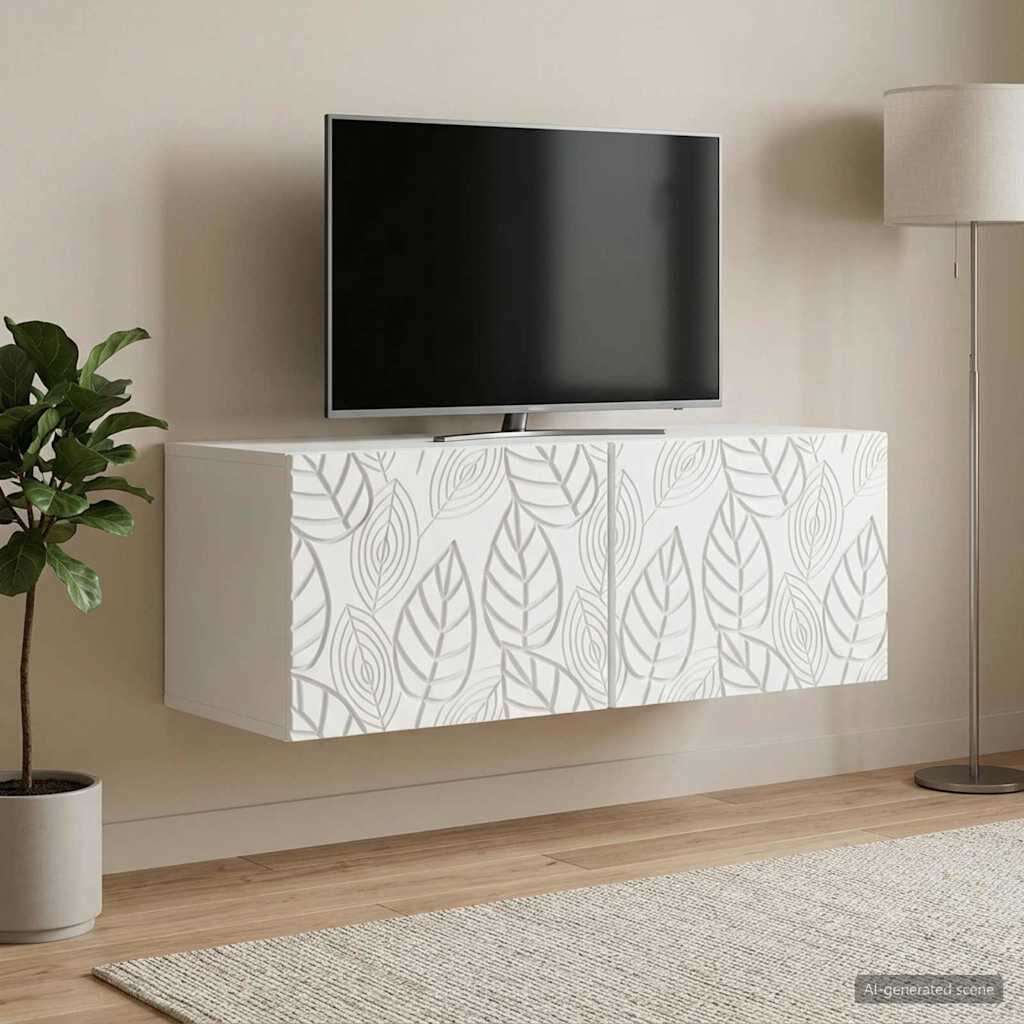 vidaXL Стенно монтиран ТВ шкаф 785 x 41 x 30 см Бяло