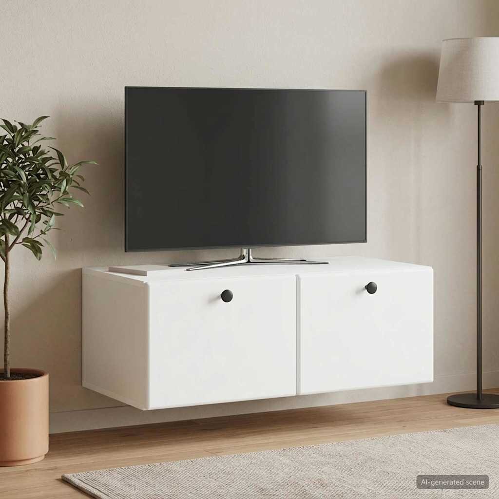 vidaXL Стенно монтиран ТВ шкаф 785 x 41 x 30 см Бяло
