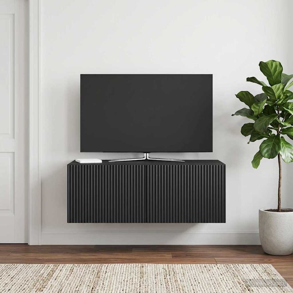 vidaXL Стенно монтиран ТВ шкаф 785 x 41 x 30 см Черно
