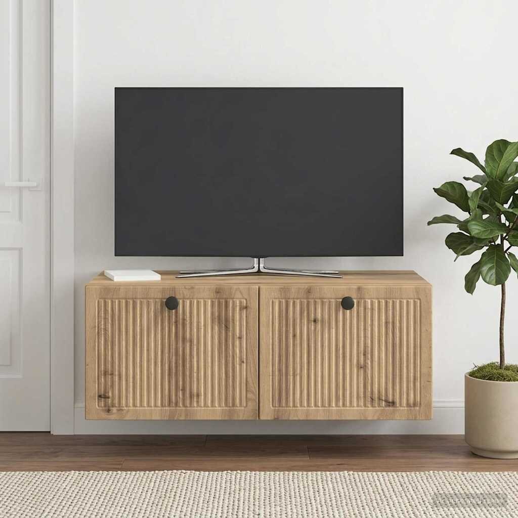 vidaXL Стенно монтиран ТВ шкаф 785 x 41 x 30 см Дъб артизан