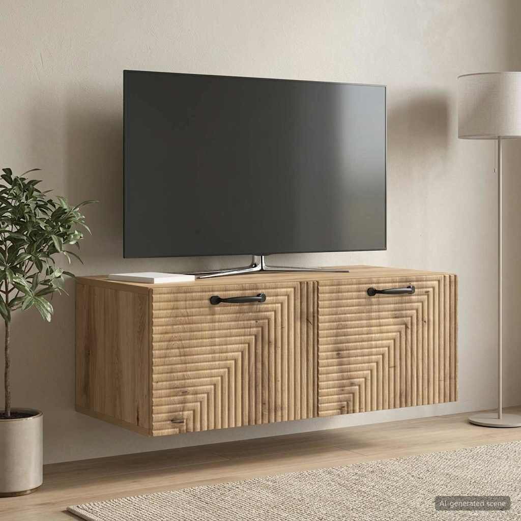 vidaXL Стенно монтиран ТВ шкаф 785 x 41 x 30 см Дъб артизан
