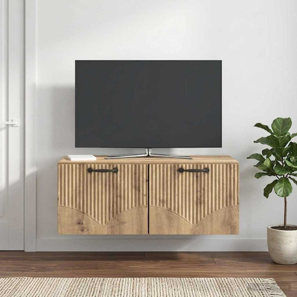 vidaXL Стенно монтиран ТВ шкаф 785 x 41 x 30 см Дъб артизан