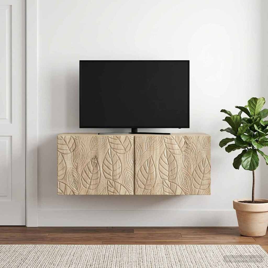 vidaXL Стенно монтиран ТВ шкаф 785 x 41 x 30 см Дъб сонома