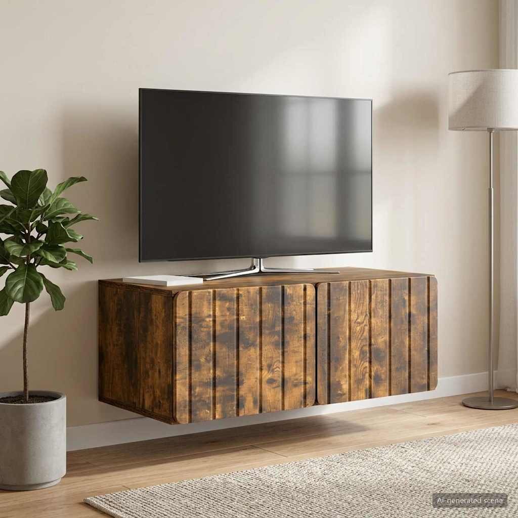 vidaXL Стенно монтиран ТВ шкаф 785 x 41 x 30 см Опушен дъб