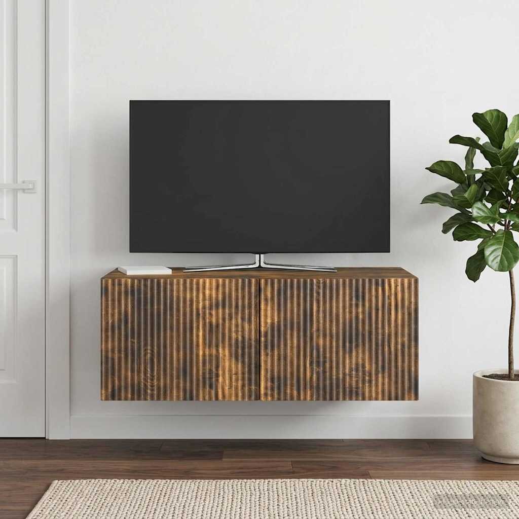vidaXL Стенно монтиран ТВ шкаф 785 x 41 x 30 см Опушен дъб