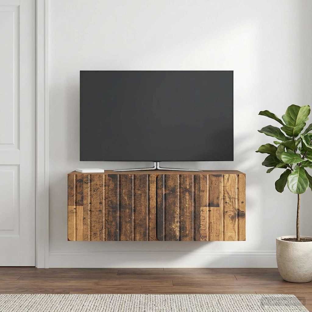 vidaXL Стенно монтиран ТВ шкаф 785 x 41 x 30 см Старо дърво