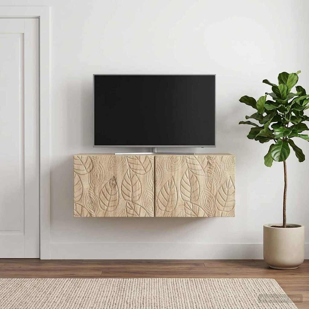 vidaXL Стенно монтиран ТВ шкаф 98 x 31 см Дъб сонома