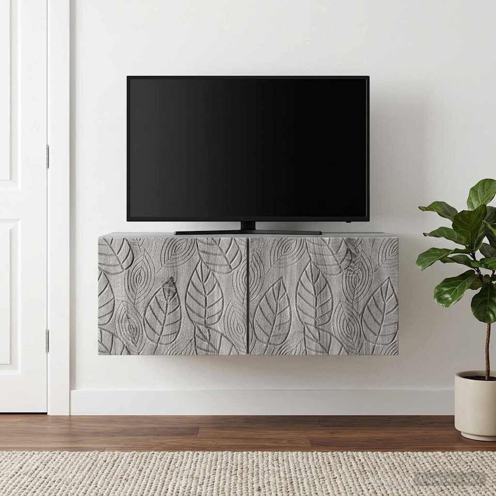 vidaXL Стенно монтиран ТВ шкаф 98 x 31 см Сив Сонома