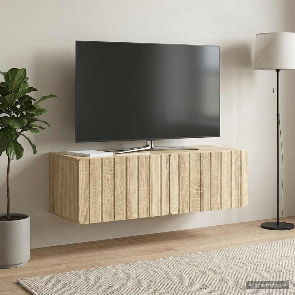 vidaXL Стенно монтиран ТВ шкаф 98 x 41 x 30 см Дъб сонома