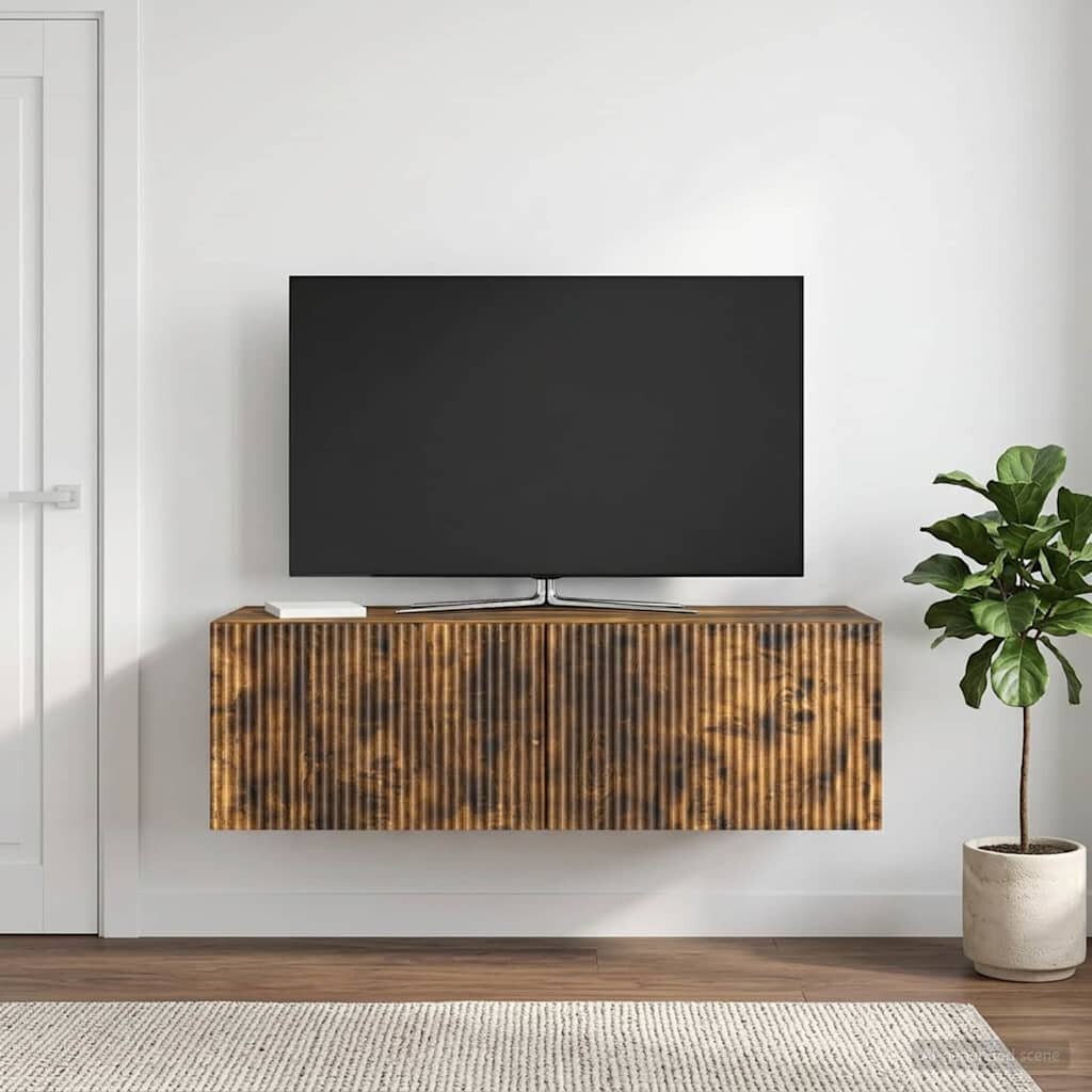 vidaXL Стенно монтиран ТВ шкаф 98 x 41 x 30 см Опушен дъб