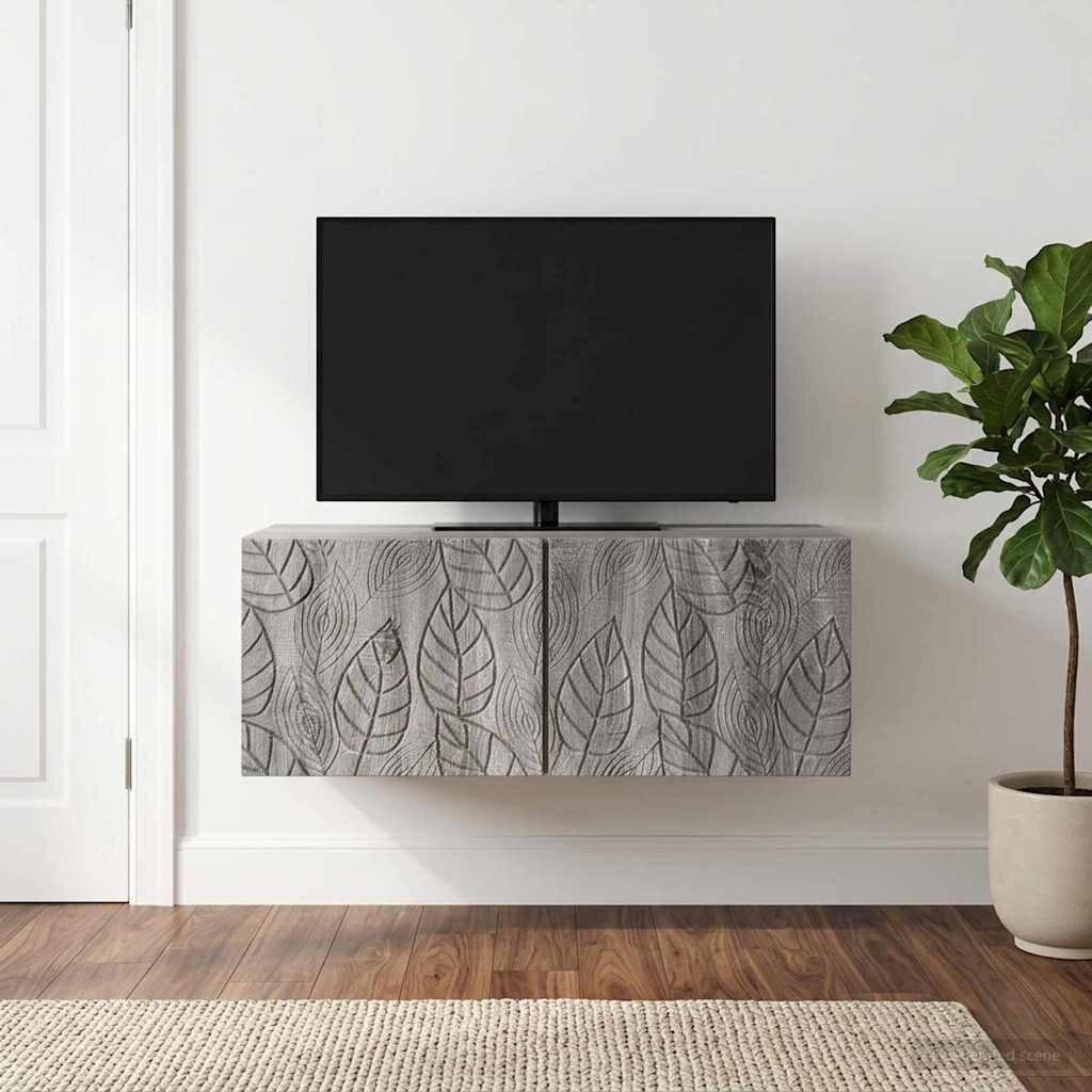 vidaXL Стенно монтиран ТВ шкаф 98 x 41 x 30 см Сив Сонома