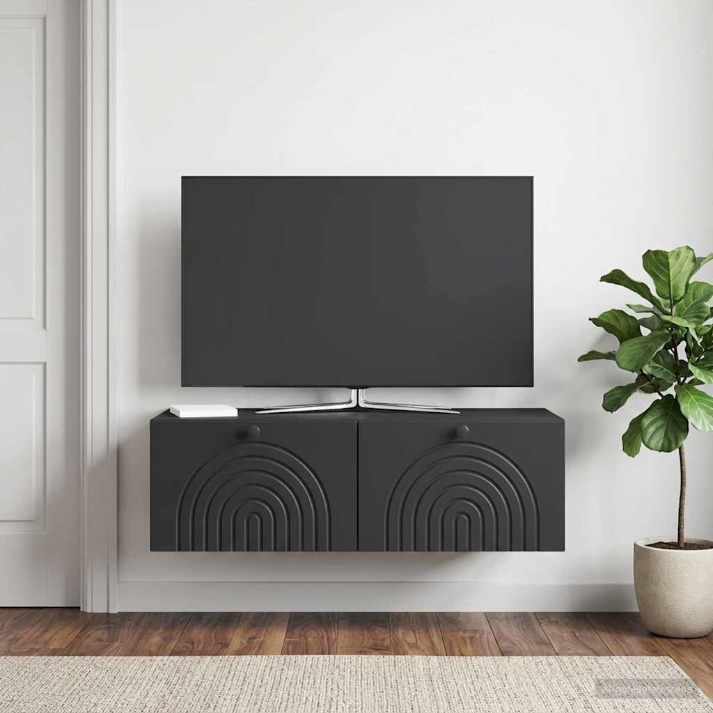 vidaXL Стенно монтиран ТВ шкаф 99 x 41 x 30 cm Черно