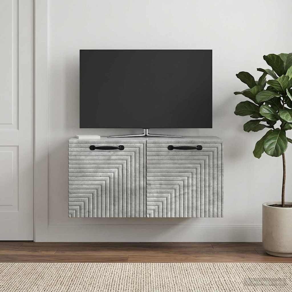 vidaXL Стенно монтиран ТВ шкаф Бетонно сиво 595 x 31 x 30 см