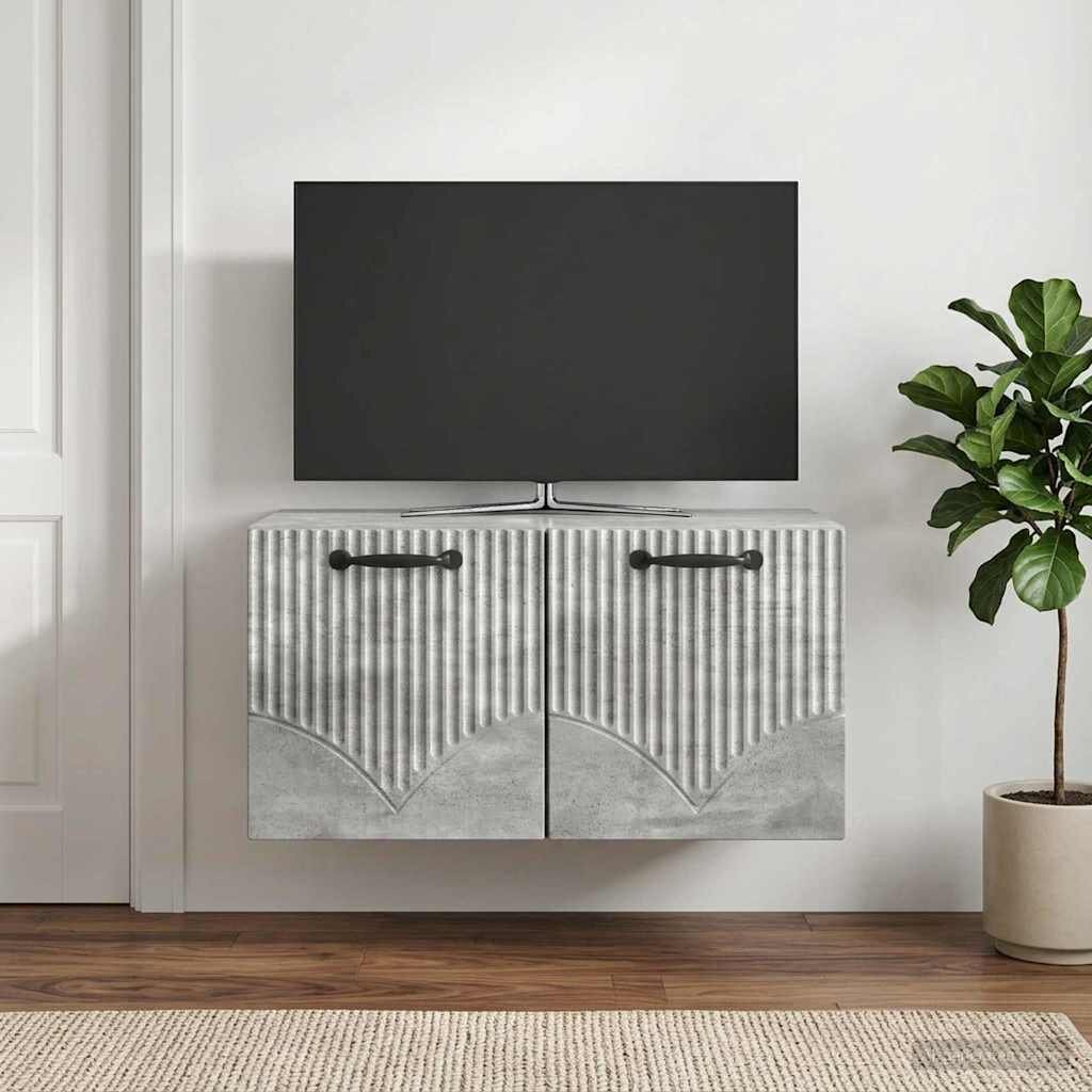vidaXL Стенно монтиран ТВ шкаф Бетонно сиво 595 x 41 x 30 см