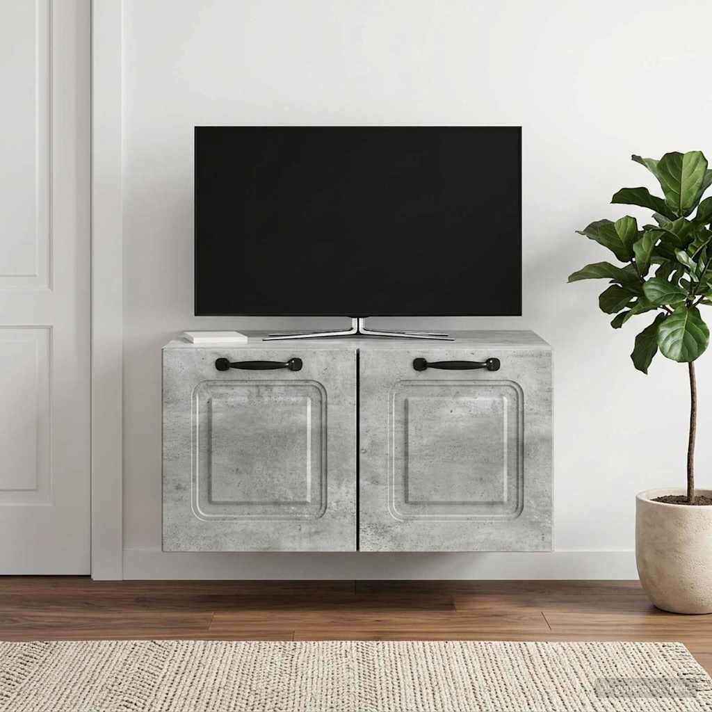 vidaXL Стенно монтиран ТВ шкаф Бетонно сиво 595 x 41 x 30 см